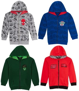 Kids Character Fleece Jacket Boys Super Hero Zip Jacket Hoodie Hoody Jumper Size - Picture 1 of 10