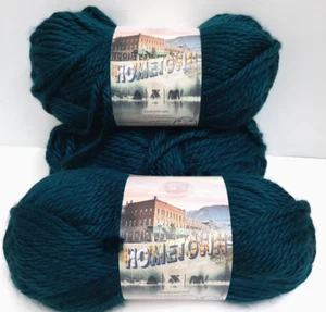 Lion Brand Hometown Yarn #6 Super Voluminoso Montpelier Peacock 5 OZ Acrílico LOTE DE 3 - Imagen 1 de 9