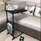 Micoe Sofa Side Table with Wheels Couch Table That Slide Under with Storage