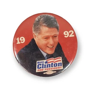 Vintage 1992 Campaign Bill Clinton for PRESIDENT '92 White House Button Red - Bild 1 von 4