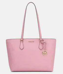 New Michael Kors Sheila Large Tote Saffiano Vegan Faux Leather Carnation - Picture 1 of 4