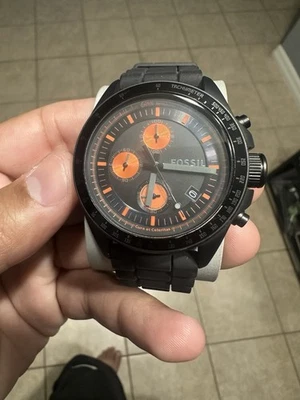 Fossil Limited Edition GeekSquad Watch. Black and orange. - Image 1 of 4