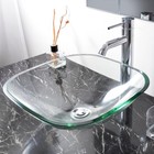 Aquaterior Tempered Glass Bathroom  Vessal Sink Washing Bowl Hotel Basin