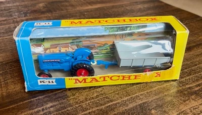 Vintage Matchbox King Size K-11 Fordson Tractor and Farm Trailer Lesney England - Image 1 of 4