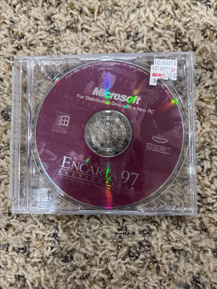 Microsoft Encarta 97 Encyclopedia VTG PC 1996 Windows - Image 1 of 1