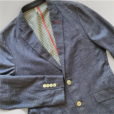 Blazer J Lindeberg Jason Unc Doble Cara Algodón Calce Ajustado 44 Azul Marino Ligero Foto 1 de 4