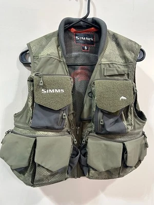 Simms руководство нахлыстом жилет мужской маленький зеленый камуфляж новом состоянии - Изображение 1 из 3