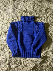 Vintage 80er Polo Ralph Lauren Handstrick Fischer Zopfmuster Rollkragen Pullover Gr. M! - Bild 1 von 5