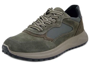 Sneakers Uomo in Pelle Camoscio Verde Scuro Sottopiede Estraibile IMAC - Picture 1 of 5