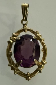 Amethyst 12 Kt Gold Fill Pendant Delicate - Picture 1 of 4