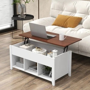 Modern Lift Top Coffee Table with Hidden Storage Wooden Desk for Living Room - Picture 1 of 6