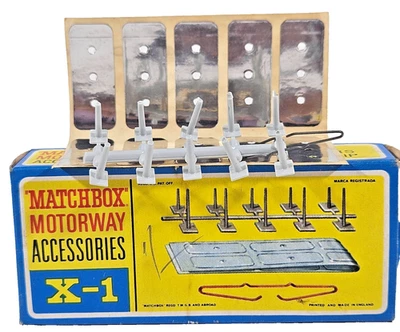 Lesney Matchbox X-1 Motorway Accessories Drive Pins Sticks And Extra Box Packed. - Image 1 of 4