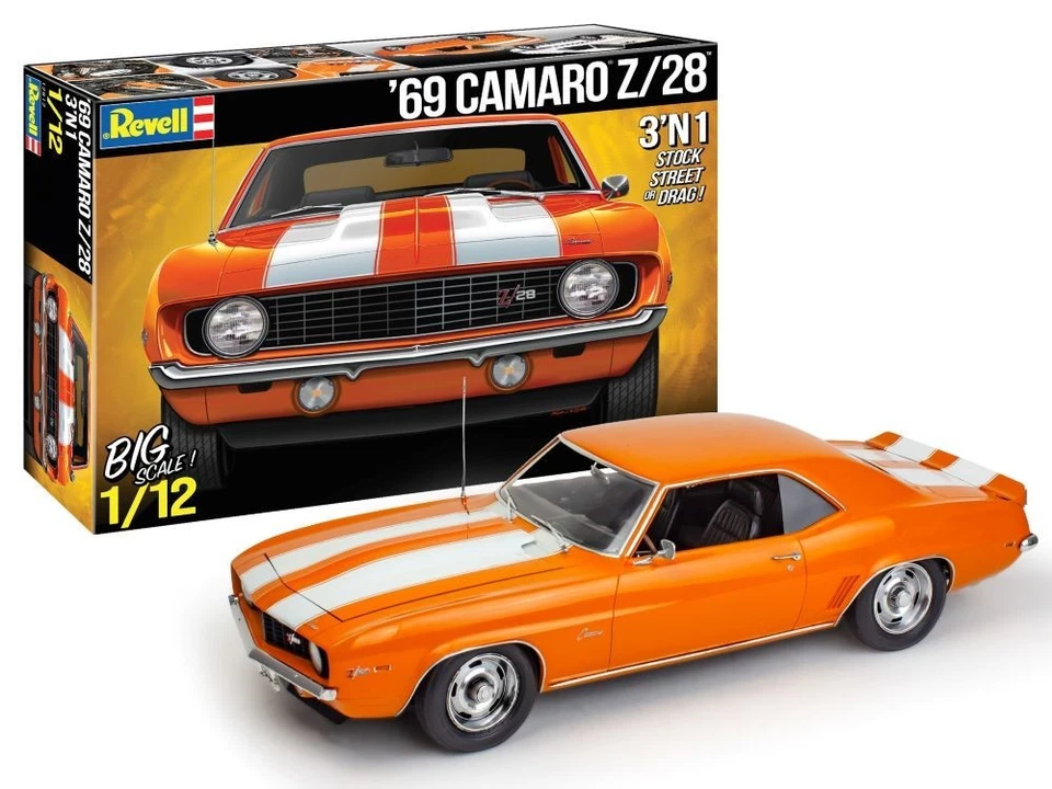 Revell 12812 1 12 1969 Chevrolet Camaro Z/28 3-in-1 Plastic Model Kit