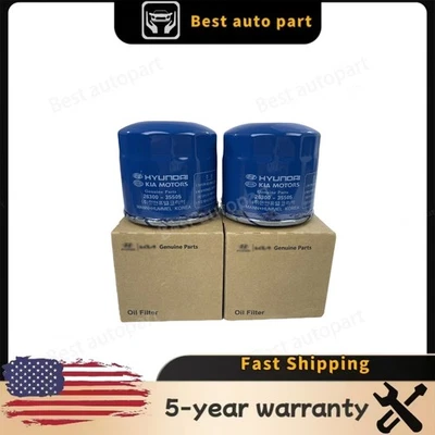 NUEVO PAQUETE DE 2 filtros de aceite de motor 2630035505 para Genesis Hyundai Kia Stock en EE. UU. Foto 1 de 2