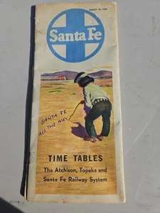 1948 Santa Fe Eisenbahn Personenzüge Fahrplan Fahrpläne Prospekt ATSF - Bild 1 von 7