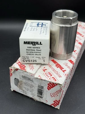 Válvula de retención Merrill CVS125 serie 1000 1,25”, cantidad 5 Foto 1 de 2
