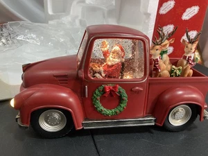 Snow Globe Babbo Natale pickup rosso con renne. Decorazione Natalizia Momenti nel Tempo - Foto 1 di 11