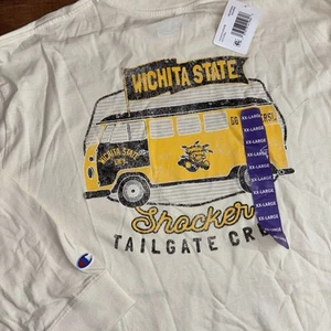 Wichita State Shockers T Shirt Men's 2XL CHAMPION Long Sleeve Tailgate Crew NEW - Picture 1 of 8