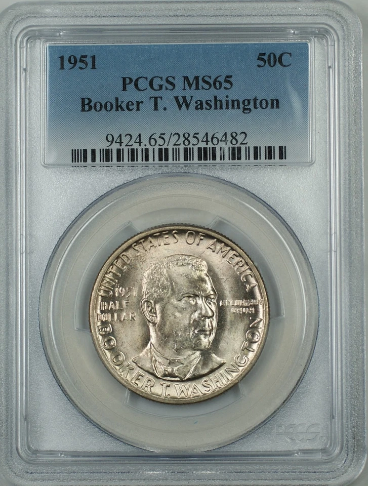 1951 Booker T. Washington Silver Half Dollar Coin PCGS MS-65 Lightly Toned Gem - Image 1 of 1
