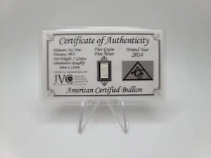 5 Grain Silver Bar - Certificate - Picture 1 of 4