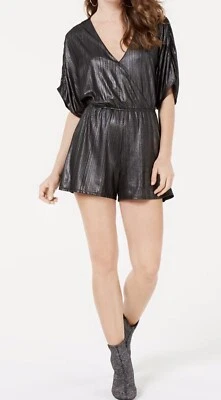 Nuevo con etiquetas Mameluco Guess Mujer Negro Metálico Mangas Acanaladas TALLA S $98.00 Foto 1 de 4