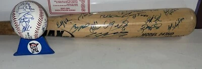2015-16 Minnesota Twins Team Signed Game Used Bat & Ball Mauer Buxton Oliva - Image 1 of 4