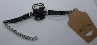 New Boho Onyx Bracelet Cabochon Tibetan Silver Southwestern Tribal - Image 1 of 4