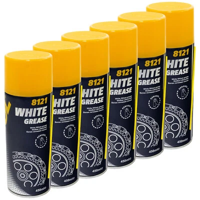 Kettenspray Ketten Spray 6x 450 ml MANNOL White Grease Sprühfett Schmierfett - Bild 1 von 4