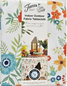 Fiesta Indoor Outdoor Stoff Tischdecke Floral Türkis Orange Grün 70 RD - Bild 1 von 1