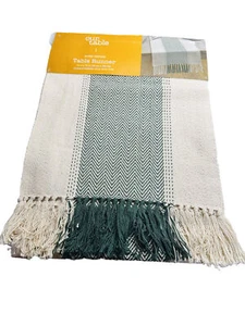 Bed Bath& Beyond Our Table Woven Chevron 14in x 72in Table Runner Green/Beige - Picture 1 of 14