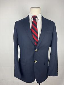 Stafford Men's Navy Blue Solid Wool Blazer 36R $595