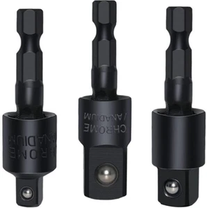 3/8" 1/2" 1/4" Universal Joint Swivel Wobble Socket Kits Impact Adapter Set of 3 - Picture 1 of 7