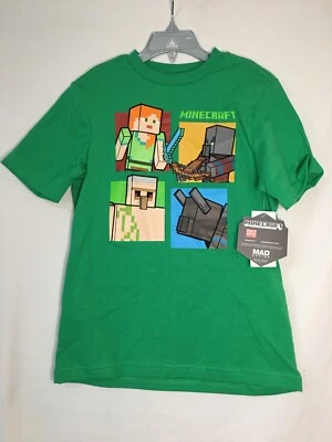 NWT Minecraft Boy Short Sleeve T Shirt Green Cotton many sizes - Image 1 of 2