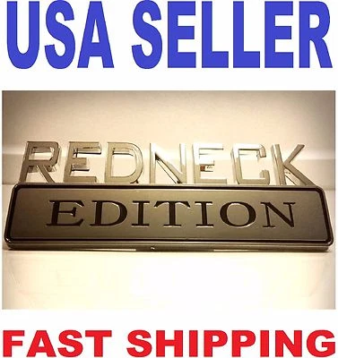 REDNECK EDITION emblem HIGH QUALITY CRANE CARRIER 3D FIRE TRUCK logo DECAL badge - Image 1 of 4