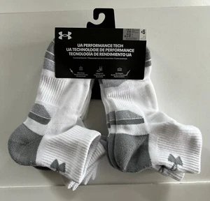 Under Armour 6 pares de calcetines Performance Tech Quarter para hombre’s 7-8,5 para mujer’s 6-10 - Imagen 1 de 2