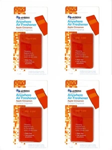 AirBoss Apple Cinnamon Anywhere Air Freshener Portable Fragrance 4 Pack - Picture 1 of 3