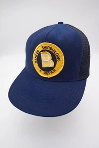 Vintage Snapback Trucker Hat Cap Bender Shipbuilding Mobile AL Shipyard Boat USA - Picture 1 of 5
