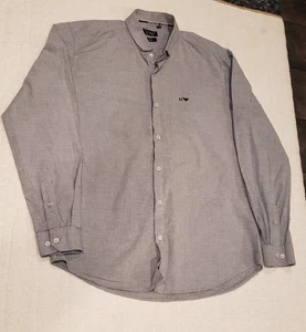 Armani Jeans Men's Shirt XL Slim Fit Blue Cotton Button Long Sleeve Casual - Picture 1 of 11