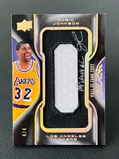 2008-09 Upper Deck Black Magic Johnson Patch Auto 4/4 SSP Lakers