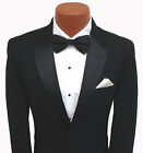 High Quality Black Jean Yves Super 100's Wool Two Button Notch Tuxedo Jacket  