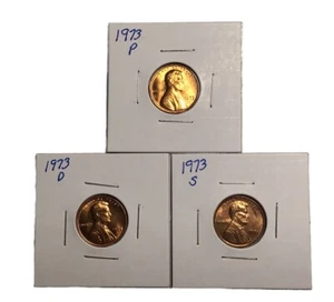 1973 Lincoln Memorial Cent Set P-D-S UNC/NICE COINS !!! - Picture 1 of 2