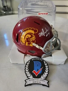 Drake London Autographed/Signed Mini Helmet Beckett COA USC Trojans B - Picture 1 of 8