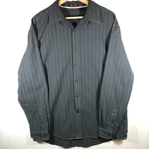 2 Faces Shirt Men's XXL 100% Cotton Charcoal Gray Button Up Long Sleeve - Picture 1 of 9