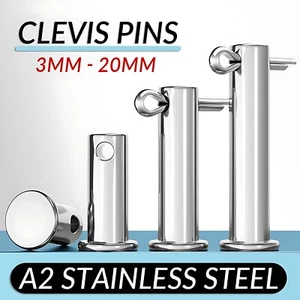 3MM 4MM 5MM 6MM - 20MM Clevis Pin 304 Stainless Steel A2 Hinge Pin Rigging Pin - Picture 1 of 170