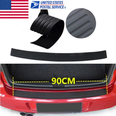 1x Alféizar de parachoques trasero negro/placa protectora cubierta de goma almohadilla protectora moldura para BMW Foto 1 de 4