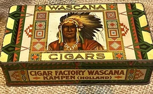 Rare Cigar Factory Wascana Kampen (Holland)   Litho Tin from 1920s - Picture 1 of 10