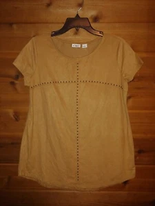 Cato Suede Stretchy Cognac Top Studded Detail Oversized Size Small NWT $19.99 - Picture 1 of 6