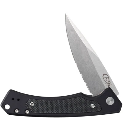 Case Cutlery Marilla Black Aluminum & G10 Folding S35VN Serrated Knife 25878 - Image 1 of 3