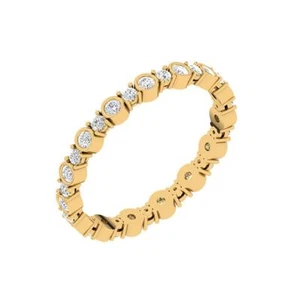 Eternity Engagement Ring 14K Yellow Gold I1 G 0.65 Carat Round Diamond 2.60 MM - Picture 1 of 11
