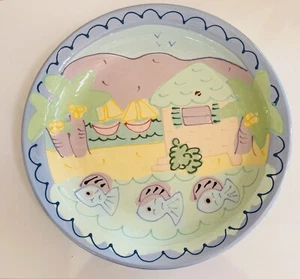 Vintage Large Dish - By Florida Artist Susan Painter SIGNED - Picture 1 of 5